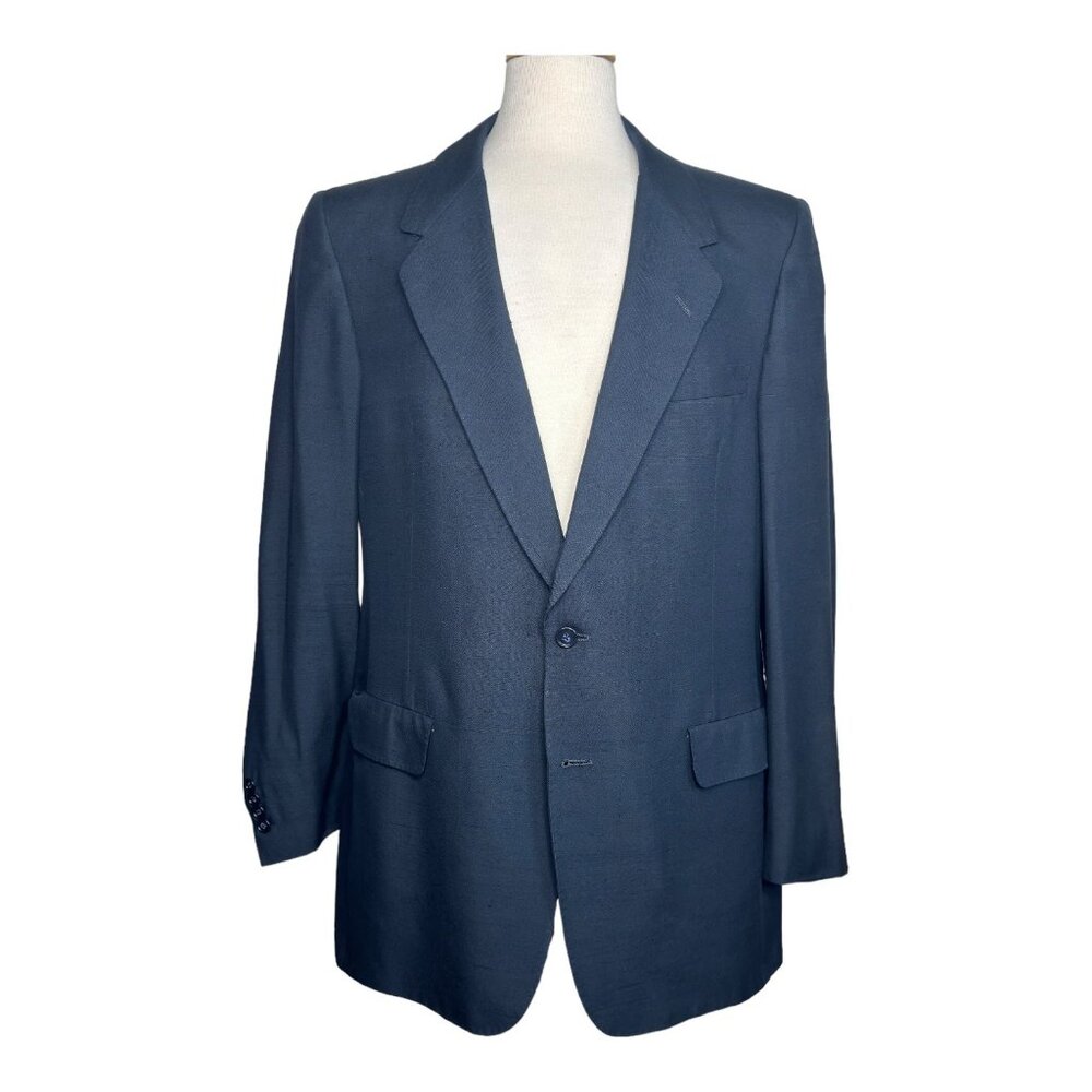 Dior Vintage Men's Blazer Single Breast 100% Silk Navy Blue 44" Chest - Picture 2 of 13